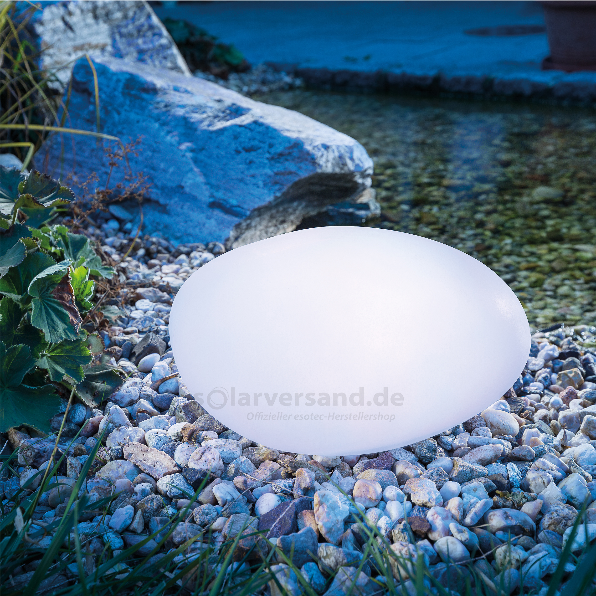 Stone Große LED-Solar-Außen-Garten-Leuchte-Lampe DUO 34