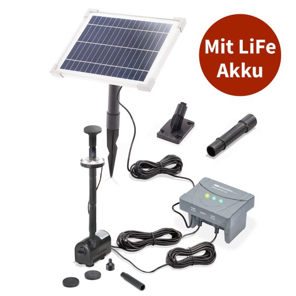 Solar-Teichpumpenset 6/220 LED mit 6,4V/ 4Ah LiFe-Akku