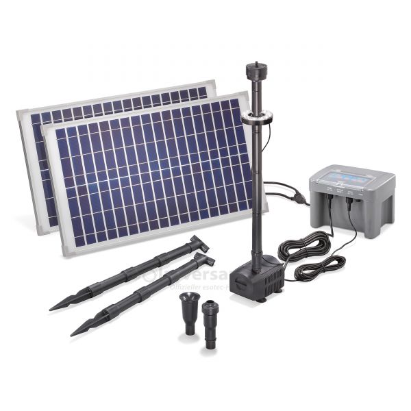 Solar Teichpumpenset 50/1300 LED+Akkuspeicher